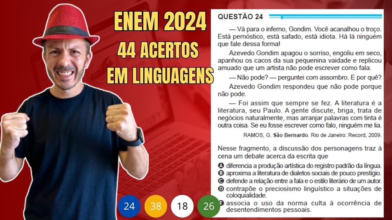 Thumbnail: ENEM 2024: Vá para o inferno, Gondim. Você acanalhou o troço.