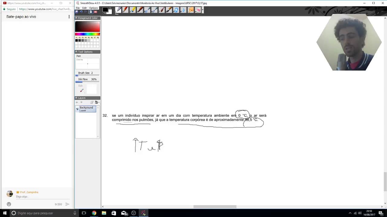 Thumbnail: [Monitoria Ao Vivo] Química - Questão 37 UFSC - Prof° Zampinha.