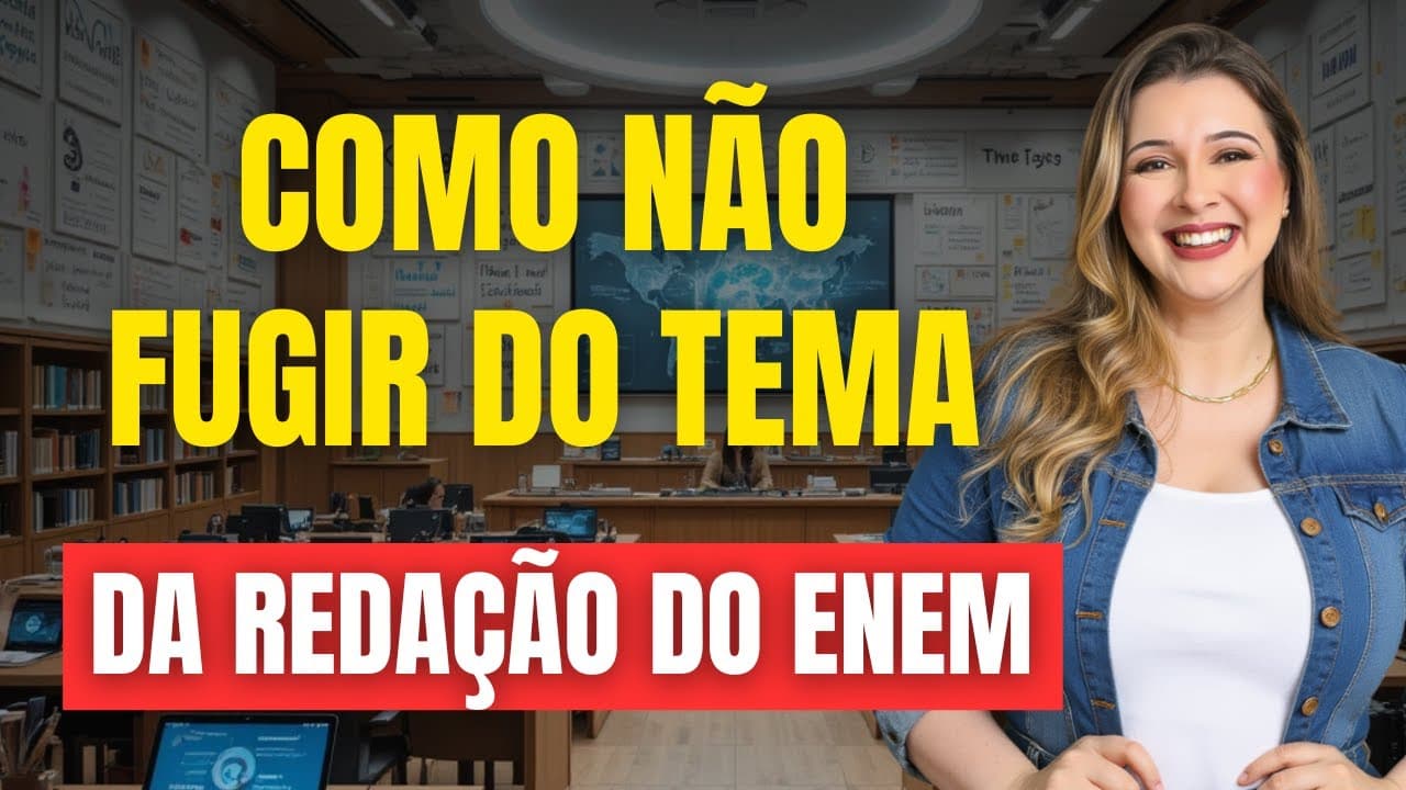 Thumbnail: COMO NÃO FUGIR DO TEMA DA REDAÇÃO DO ENEM - Professora Pamba