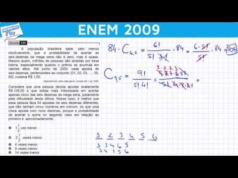 Thumbnail da aula: ENEM 2009 Math #36 - Comparing the Chances of Winning the Lottery (difficult question)