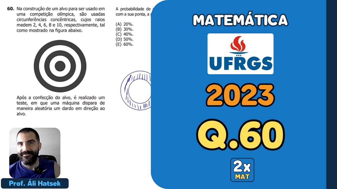 Thumbnail: Resolução Matemática UFRGS 2023 - Questão 60 | Matemática em Dobro
