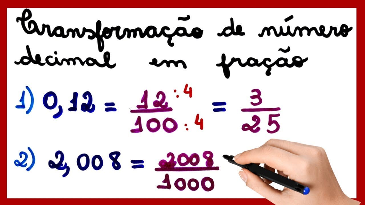 Thumbnail: TRANSFORMAÇÃO DE UM NÚMERO DECIMAL EM FRAÇÃO.