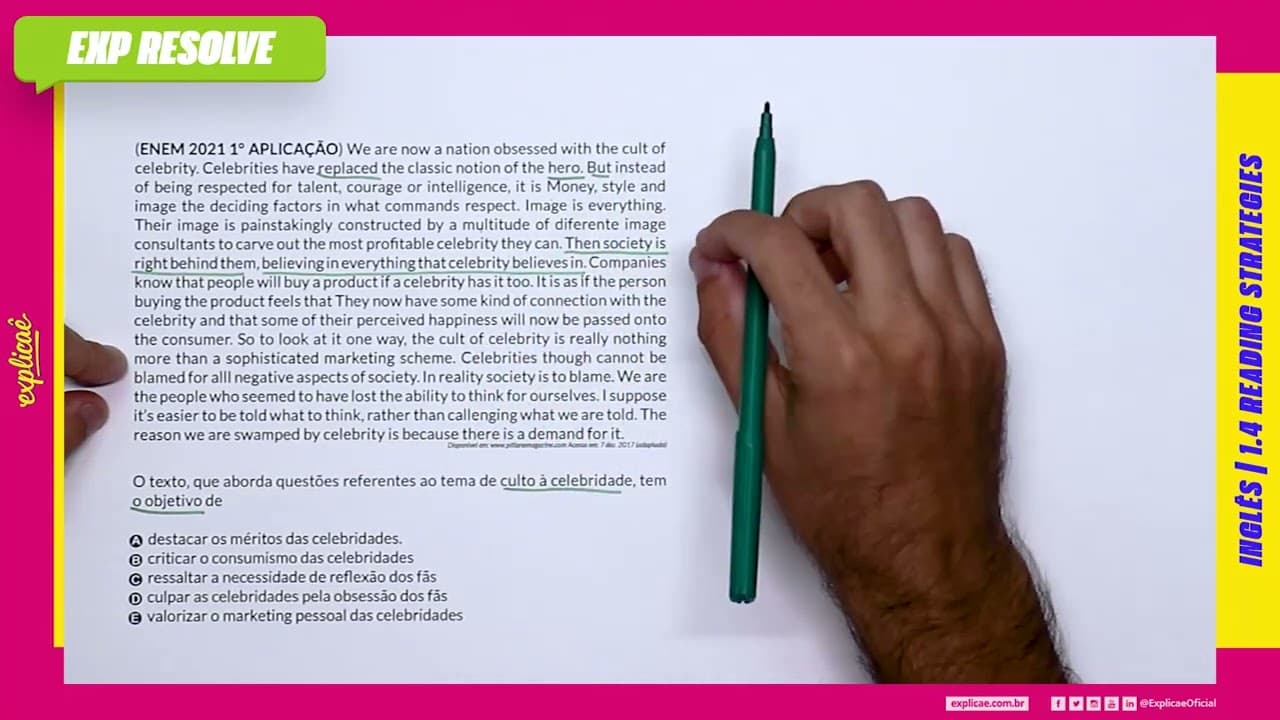 Thumbnail: WE ARE NOW A NATION OBSESSED WITH THE CULT OF CELEBRITY. CELEBRITIES (...) | READING STRATEGIES