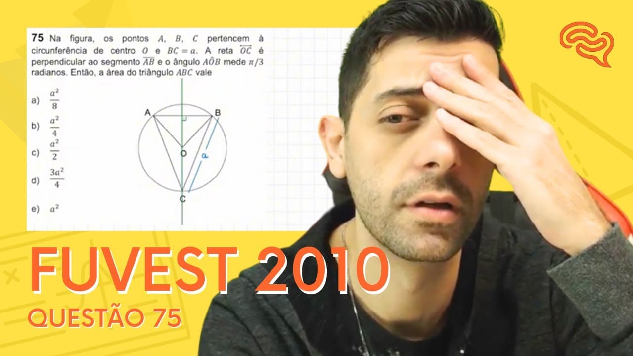 Thumbnail: FUVEST 2010 - Q75 - Na figura, os pontos A, B e C pertencem à circunferência