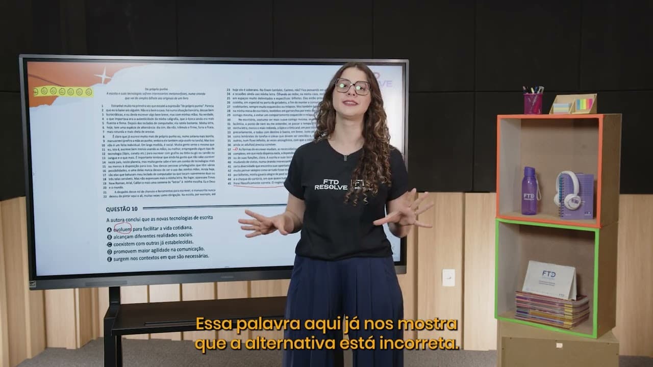 Thumbnail: Enem 2025 - A autora conclui que as novas