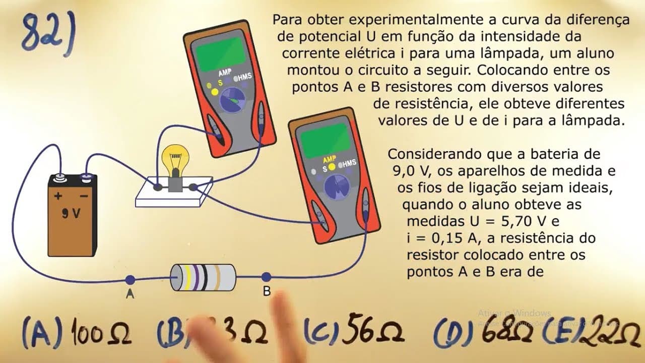 Thumbnail: Medindo RESISTÊNCIA UNESP 2018 - Física Q82 - Amperímetro e Voltímetro - 1ª fase - Aulas A+ Resolve