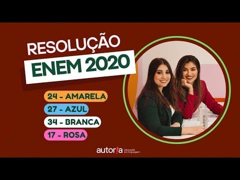 Thumbnail da aula: Enem 2020 - Autoria Linguagem - Questão 24| Linguagens, prova amarela
