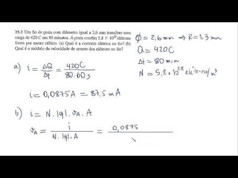 Thumbnail da aula: Corrente, carga elétrica e velocidade de arraste - 2 exercícios resolvidos