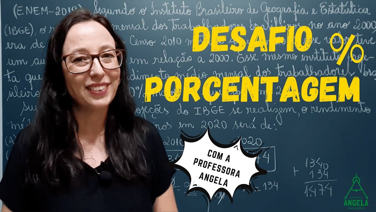 Thumbnail: QUESTÃO do ENEM sobre PORCENTAGEM - Professora Angela