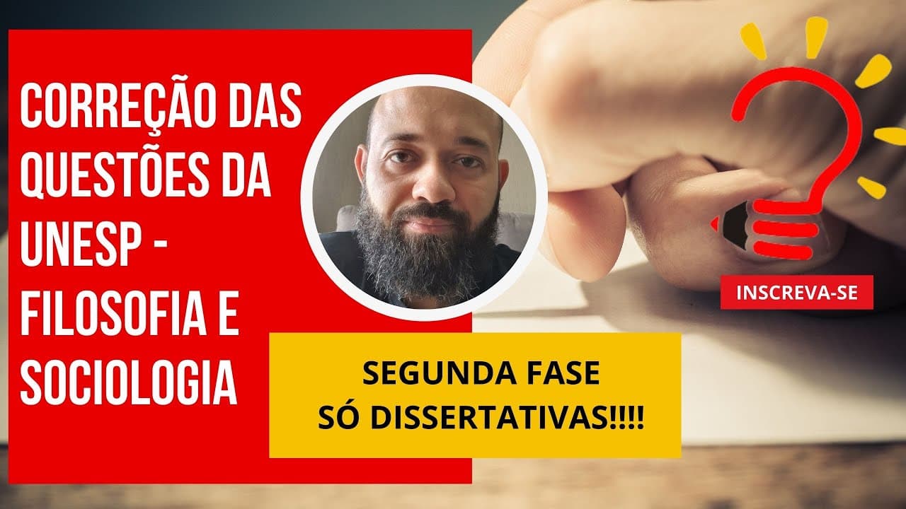 Thumbnail: Correção UNESP 2024 - segunda fase - Filosofia e Sociologia