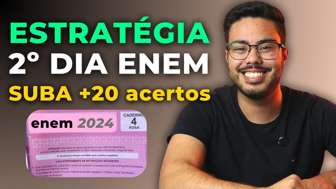 Thumbnail: 🔥ESTRATÉGIA COMPLETA PARA O 2º DIA ENEM (CRONOGRAMA SEMANA 2)