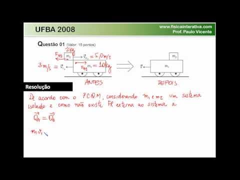 Thumbnail da aula: Exercício resolvido - Conservação da quantidade de movimento - UFBA
