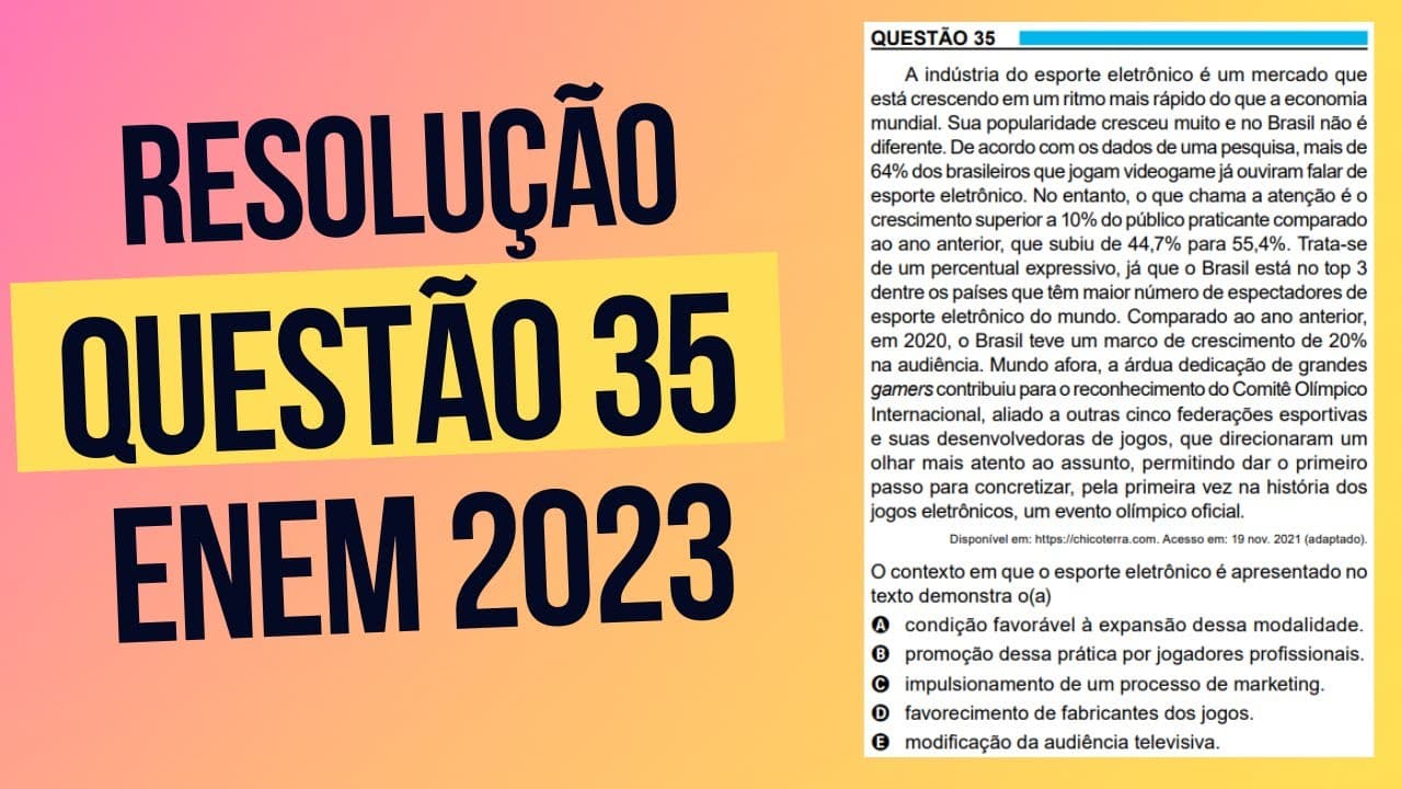 Thumbnail: Resolução questão 35 (PROVA AZUL) | Linguagens ENEM 2023