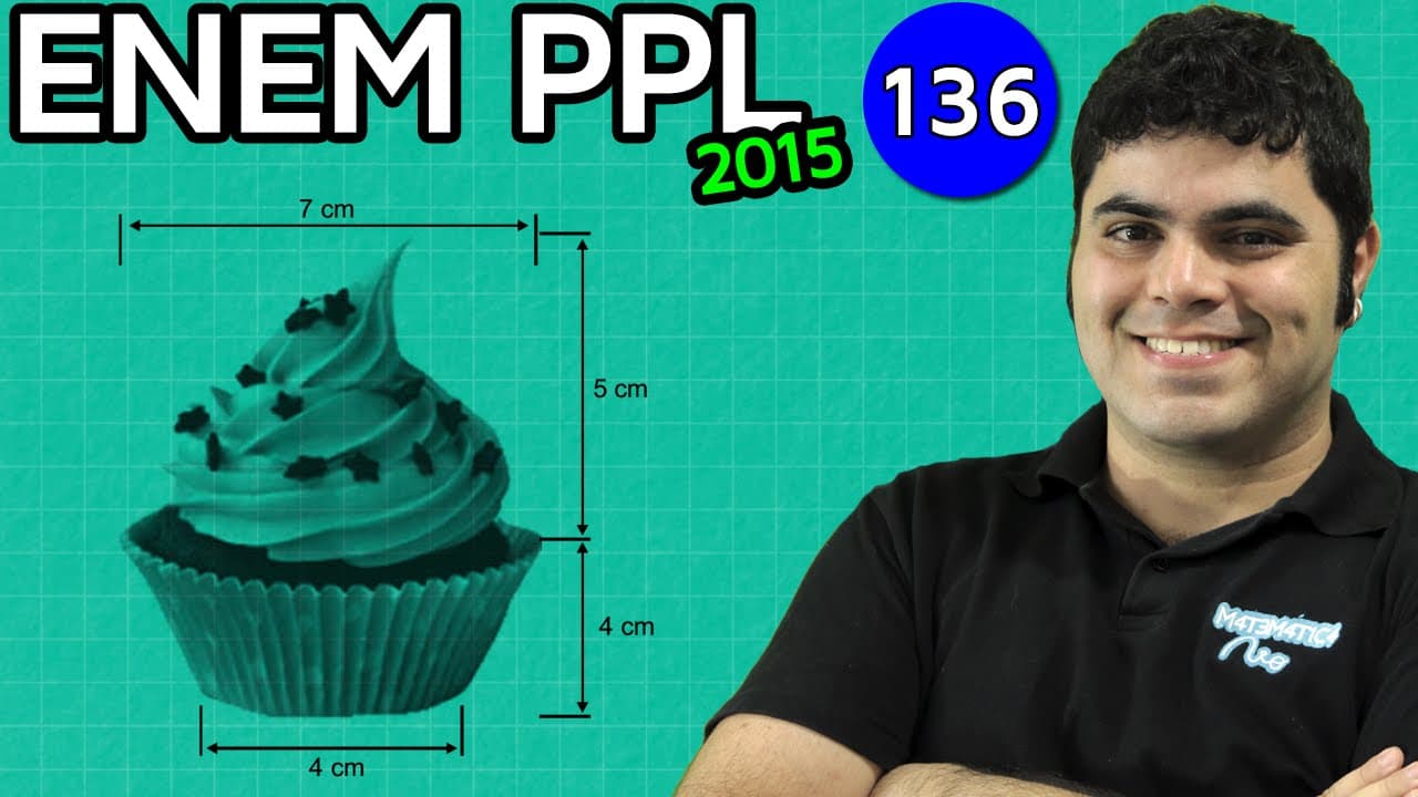 Thumbnail: ENEM PPL 2015 Matemática #1 - Geometria Espacial na Embalagem de Cupcake