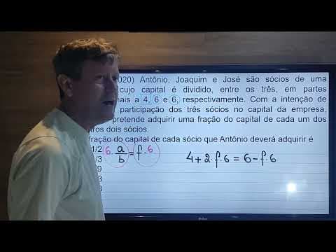Thumbnail da aula: ENEM 2020 PROPORÇÃO - Antônio, Joaquim e José São sócios de uma empresa cujo capital é dividido, ...