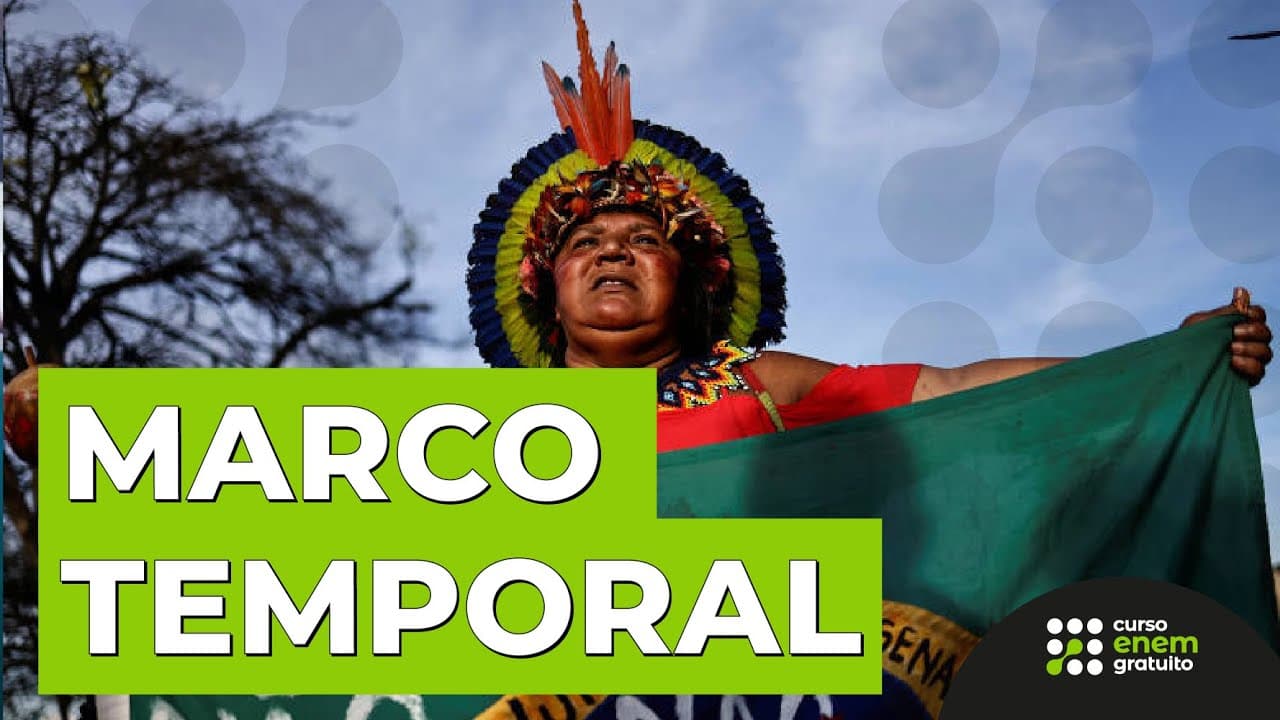Thumbnail: MARCO TEMPORAL: o que é e como afeta povos indígenas | Sociologia para o Enem | Fábio Pereira