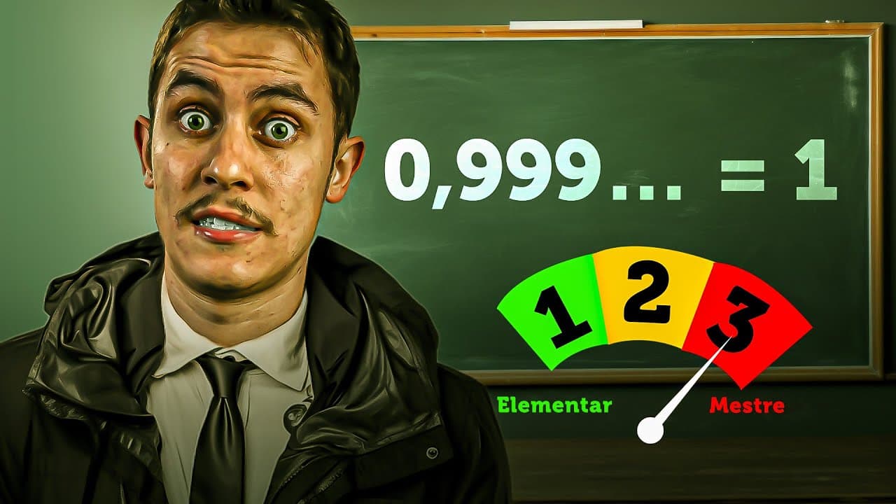 Thumbnail: PQ 0,999… = 1 EXPLICADO em 3 níveis diferentes