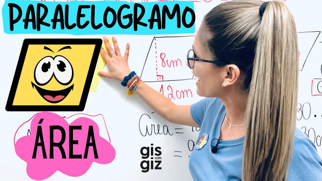 Thumbnail: ÁREA DO PARALELOGRAMO | ÁREA DE FIGURAS PLANAS | | PARALELOGRAMO | \Prof. Gis/GEOMETRIA