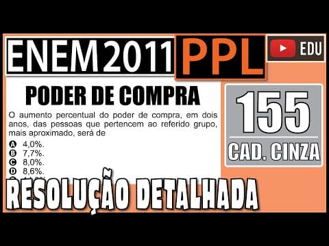 Thumbnail da aula: [ENEM 2011 PPL] 155 📓 PORCENTAGEM A taxa de inflação é um índice que aponta, em percentuais