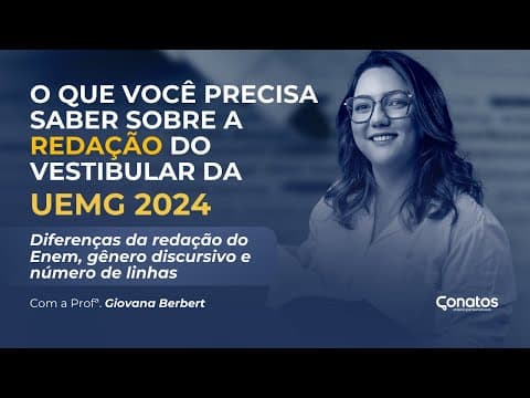 Thumbnail da aula: O que você precisa saber sobre a redação do vestibular da UEMG 2024