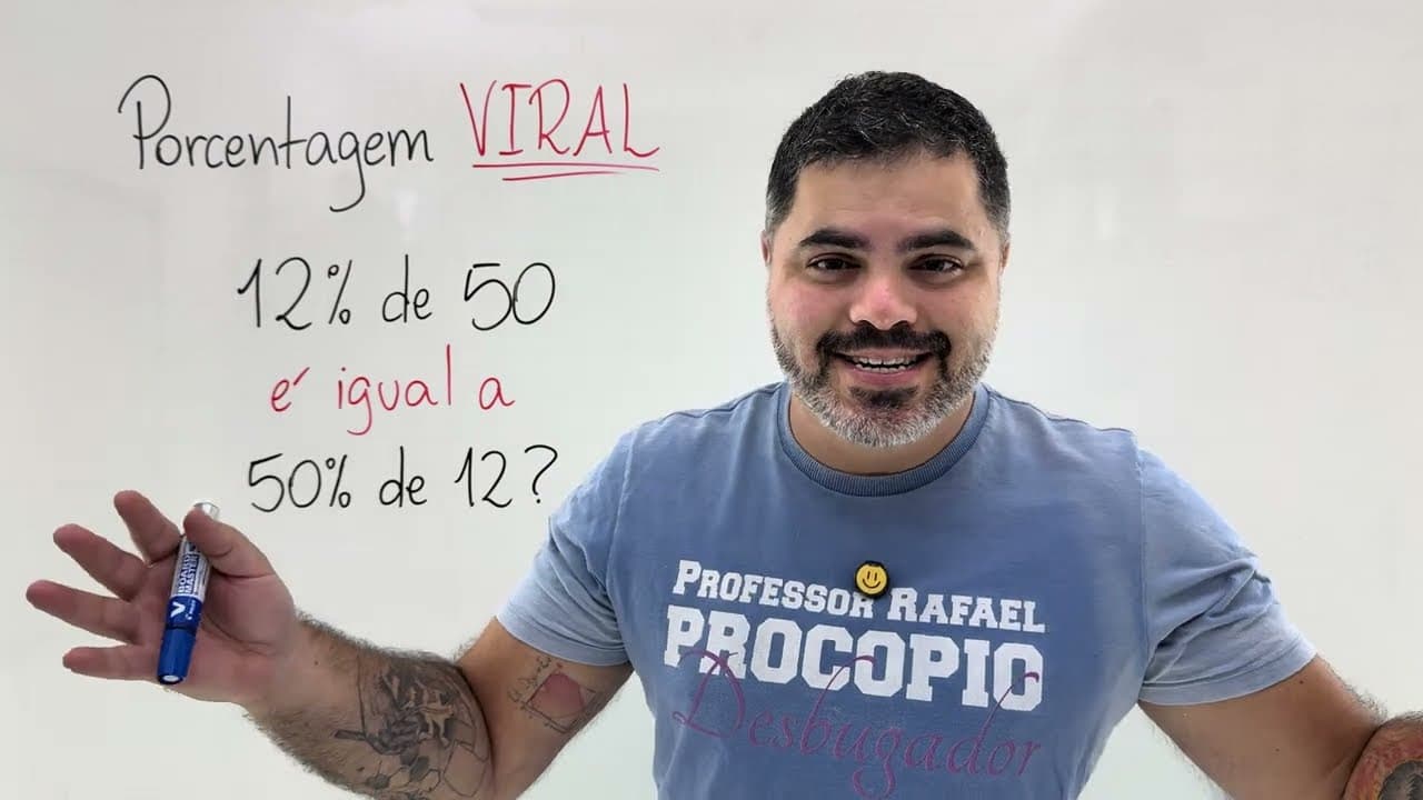 Thumbnail: 🤯 12% de 50 é igual a 50% de 12: o que está por trás do truque  da PORCENTAGEM REVERSÍVEL