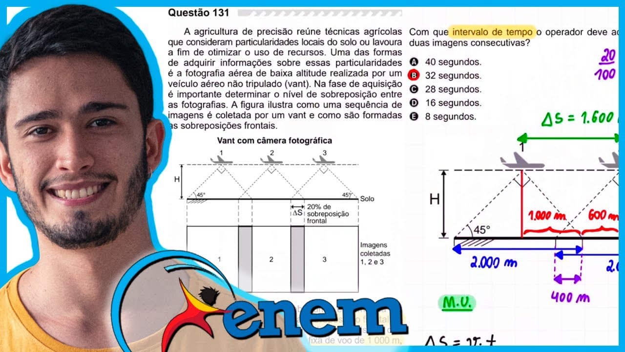 Thumbnail: ENEM 2019 - A agricultura de precisão reúne técnicas agrícolas que consideram particularidades locai