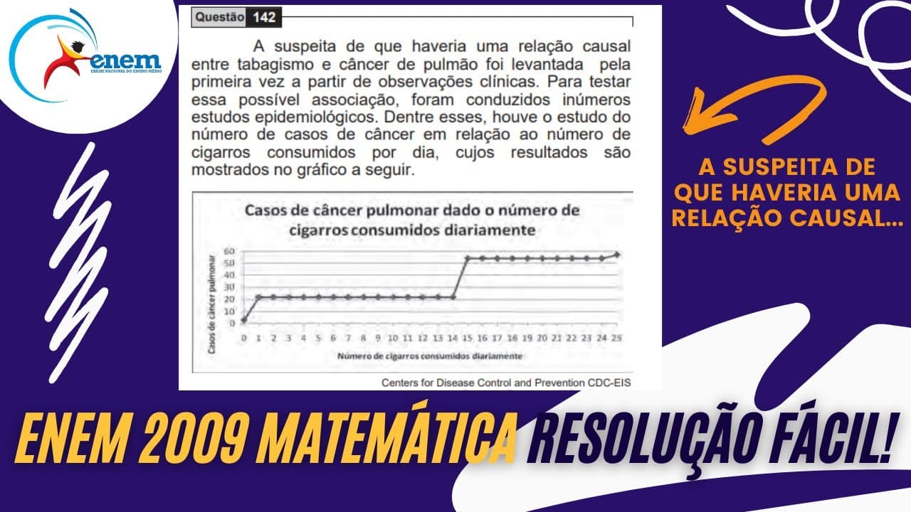 Thumbnail: RESOLUÇÃO FÁCIL ENEM 2009 Matemática A suspeita de que haveria uma relação causal... Andrey Estevam