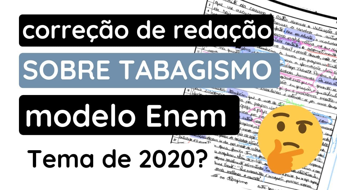 Thumbnail: Correção de redação: Tabagismo | TEMA DO ENEM 2020?