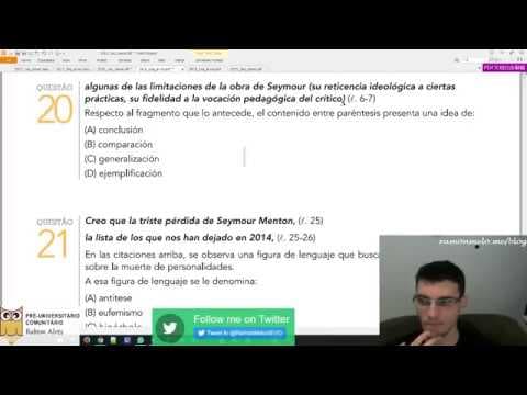 Thumbnail da aula: Resolução da prova de Espanhol do Segundo Exame de Qualificação do Vestibular Estadual 2016