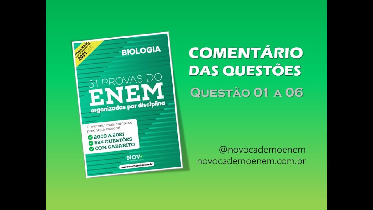 Thumbnail: Biologia - Questões 01 a 06