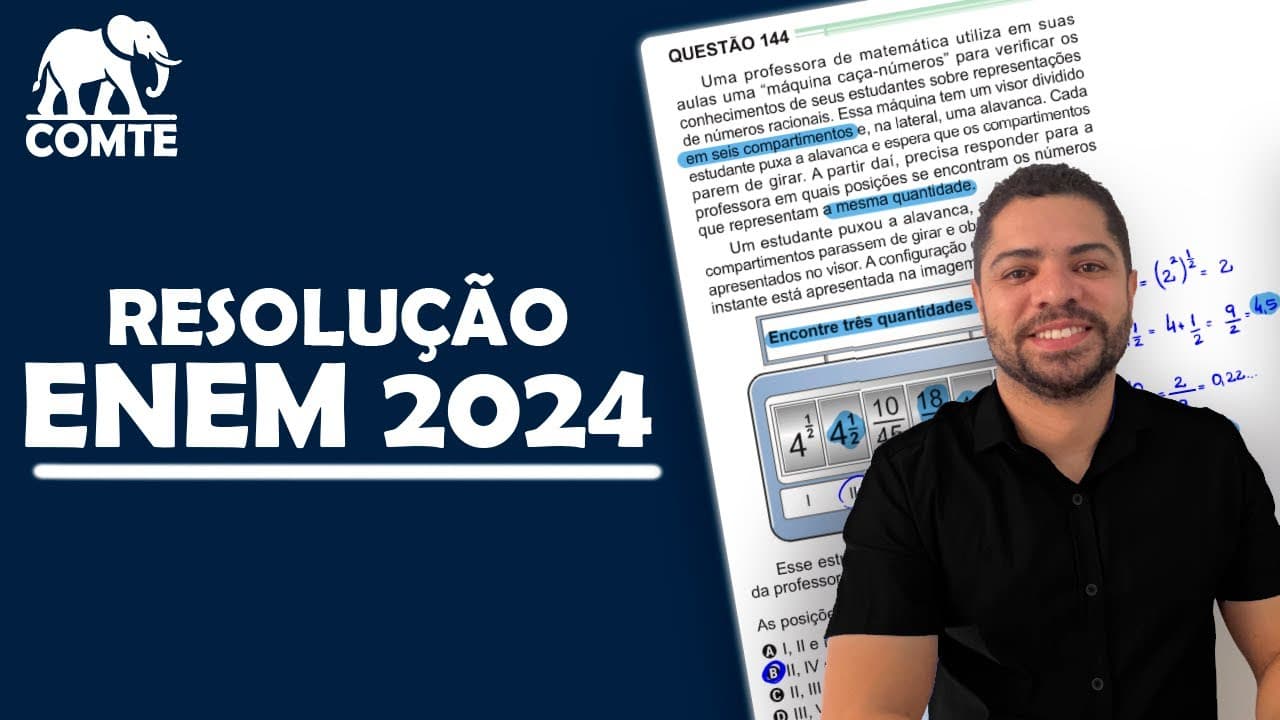 Thumbnail: Questão 144 | Prova Verde ENEM 2024 | Uma professora de matemática utiliza em suas aulas uma