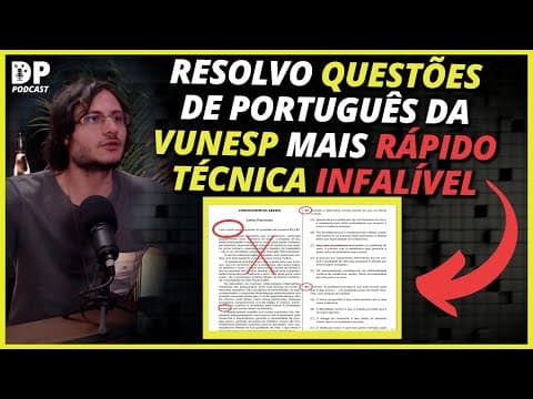 Thumbnail da aula: COMO ACERTAR QUESTÕES DE PORTUGUÊS DA VUNESP SEM LER O TEXTO? - APROVADO RESPONDE