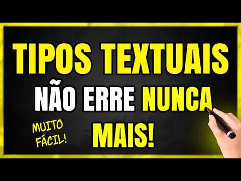 Thumbnail da aula: TIPOS TEXTUAIS: O Guia DEFINITIVO! Aprenda TUDO sobre Tipos Textuais em Minutos!
