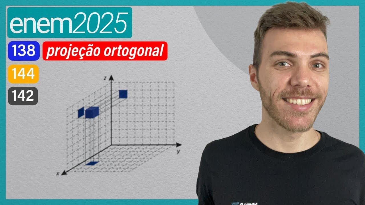 Thumbnail: ENEM 2025 - Em um jogo de computador, um cubo se encontra inicialmente posicionado conforme