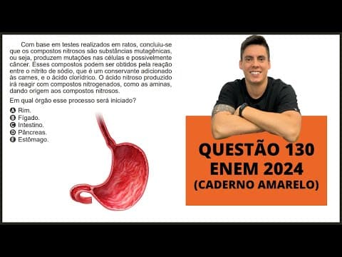 Thumbnail da aula: BIOLOGIA ENEM 2024! "Com base em testes realizados em ratos, concluiu-se que..."