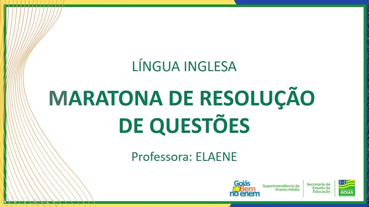 Thumbnail: INGLÊS | RESOLUÇÃO DE QUESTÕES | SEMANA 32
