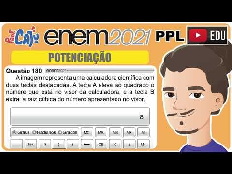 Thumbnail da aula: [ENEM 2021 PPL] 180 📘 POTENCIAÇÃO A imagem representa uma calculadora científica com duas teclas