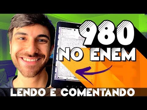 Thumbnail da aula: LENDO MINHA REDAÇÃO 980 NO ENEM (Usei meu livro de repertório hihihi)