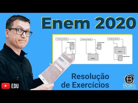Thumbnail da aula: ENEM 2020 - RESOLUÇÃO dos EXERCÍCIOS - Uma pessoa percebe que a bateria de seu veículo fica