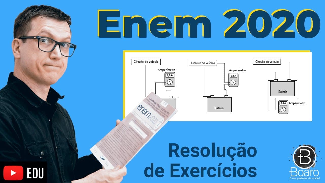 Thumbnail: ENEM 2020 - RESOLUÇÃO dos EXERCÍCIOS - Uma pessoa percebe que a bateria de seu veículo fica