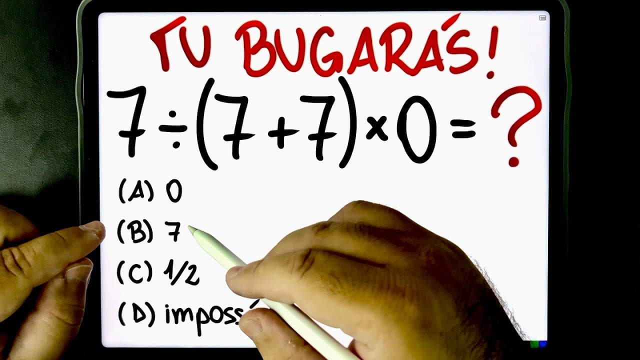Thumbnail: 🔥 7÷(7+7)×0 = ❓ TU BUGARÁS nessa EXPRESSÃO NUMÉRICA com ORDEM DAS OPERAÇÕES bugante!