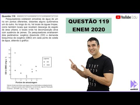 Thumbnail da aula: QUÍMICA ENEM 2020! "Pesquisadores coletaram amostras de água de um rio em pontos diferentes..."