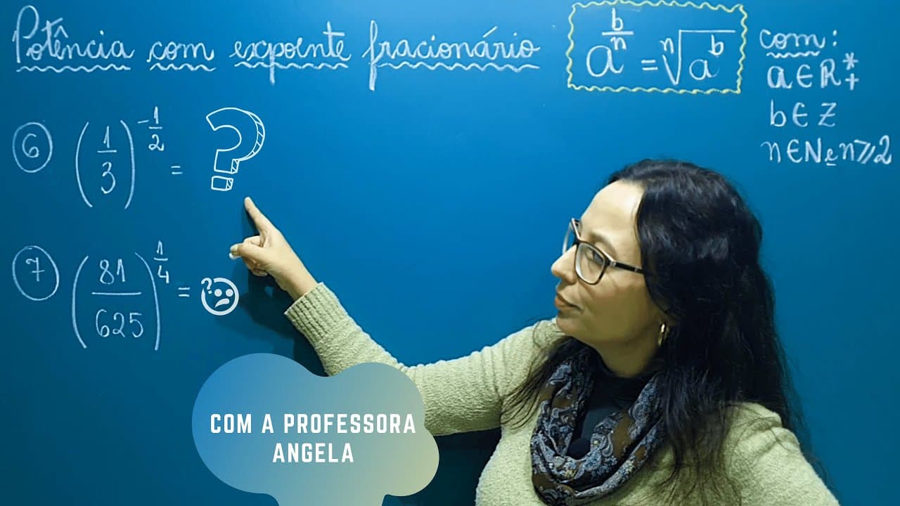 Thumbnail: Potência com Expoente Fracionário - Matemática Básica - Revisão para ENEM e Concursos - Profª Angela