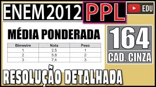 [ENEM 2012 PPL] 164 📓 MÉDIA PONDERADA Uma aluna registrou as notas de matemática obtidas nos 3