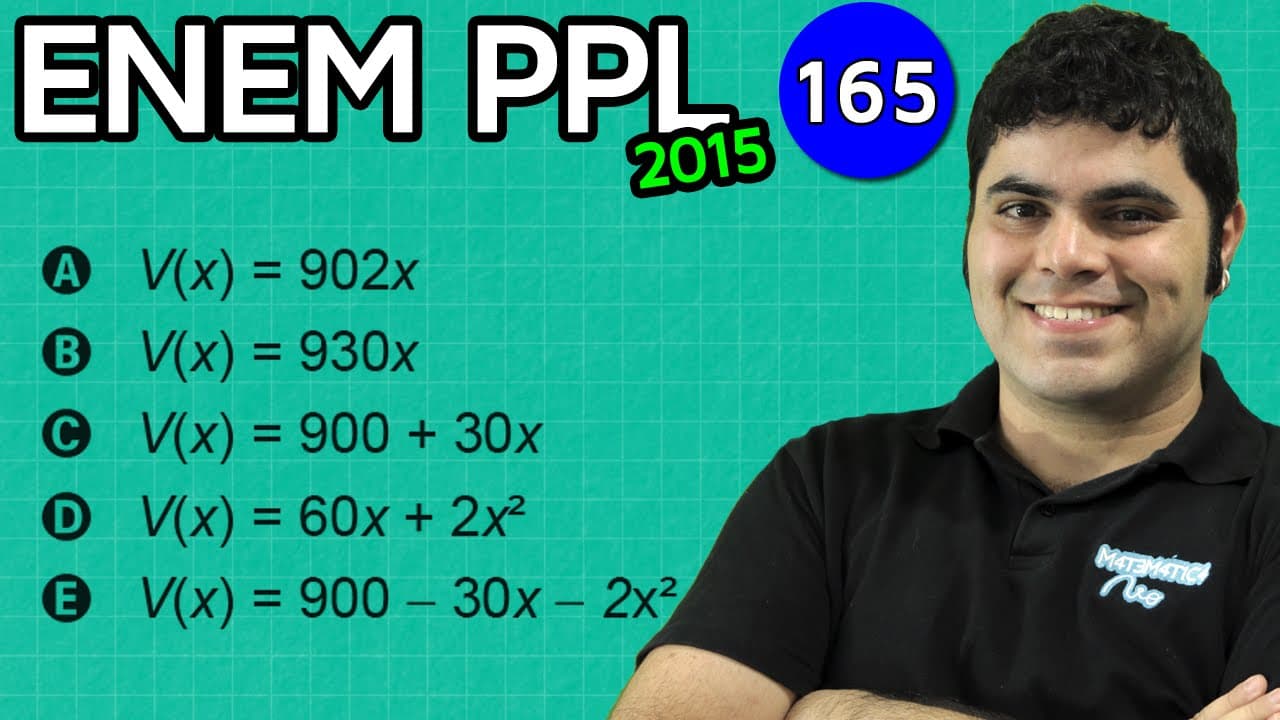 Thumbnail: ENEM PPL 2015 Matemática #30 - Deduzindo Lei de Formação da Função Quadrática