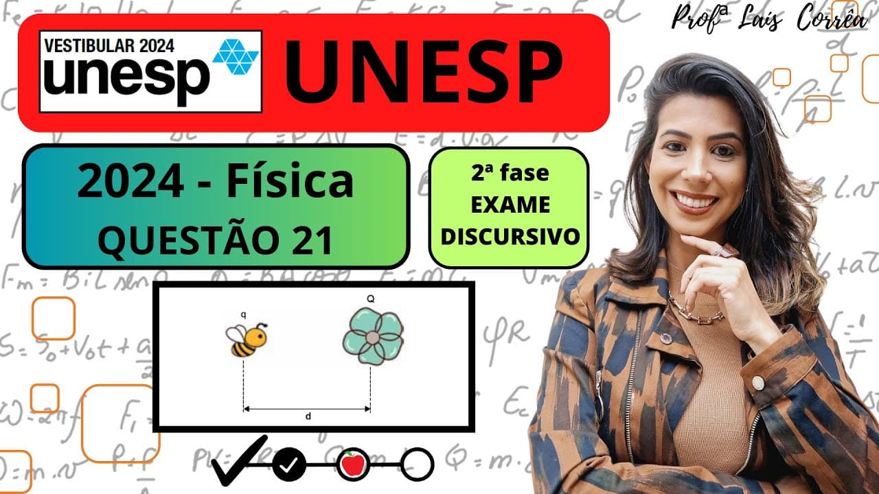 Thumbnail: 🟢 FÍSICA / UNESP 2024 / QUESTÃO 21 / 2ª  FASE /  Devido ao atrito com o ar, insetos voadores ...