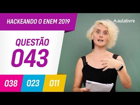 Thumbnail da aula: Enem 2019 | Português: Linguagem verbal e não-verbal | Questão 43 (branco)