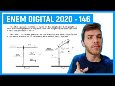 Thumbnail da aula: 🛑Questão 146 Enem DIGITAL 2020 - TRIÂNGULOS ENEM - Considere o guindaste mostrado nas figura...