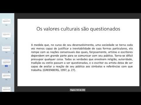 Thumbnail da aula: Artes Visuais - UFMG. Prof. Vivas  Clement Greenberg. Vanguarda e kitsch.
