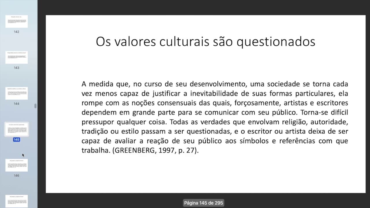Thumbnail: Artes Visuais - UFMG. Prof. Vivas  Clement Greenberg. Vanguarda e kitsch.